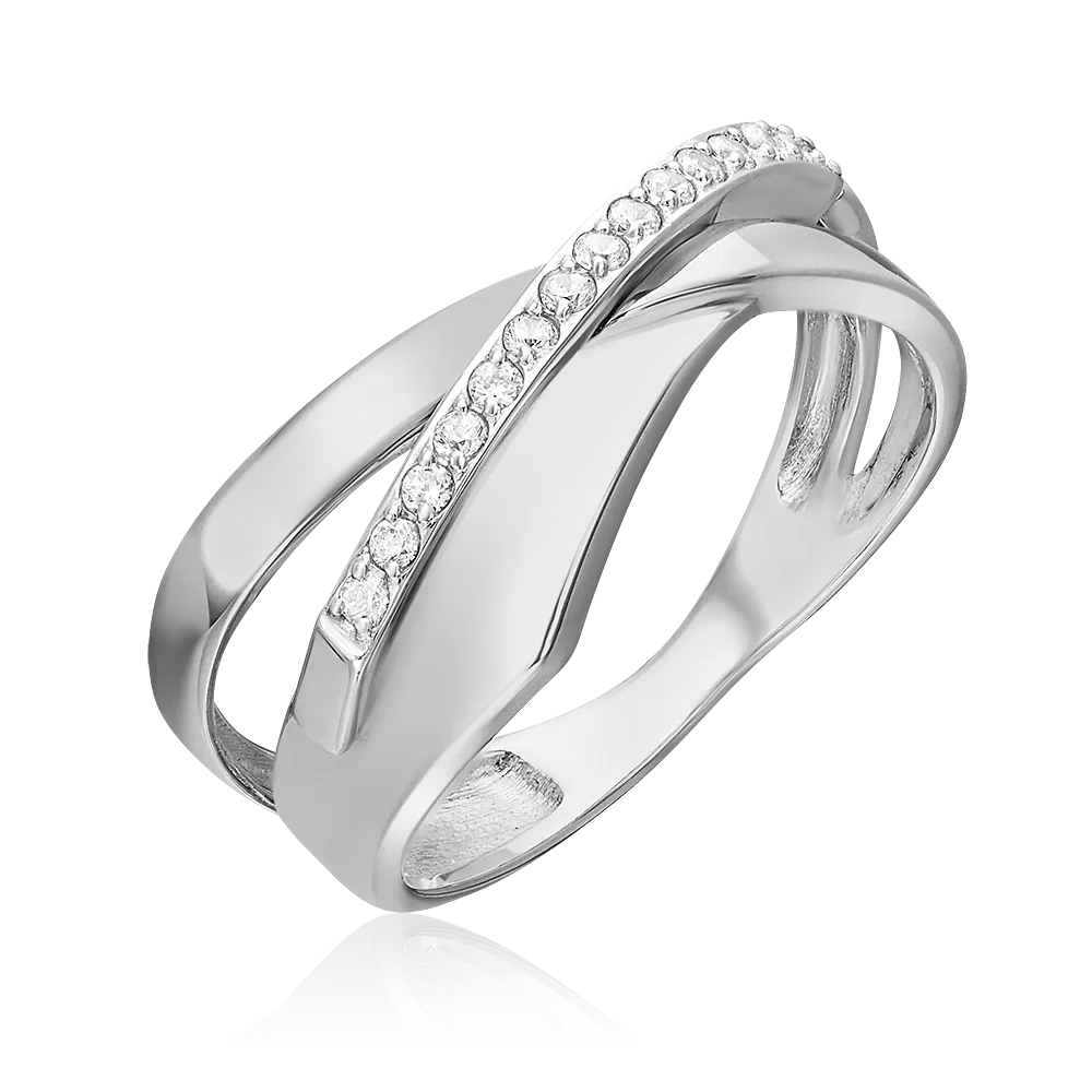 Кольцо из белого золота с фианитами 01-5669-00-401-1120