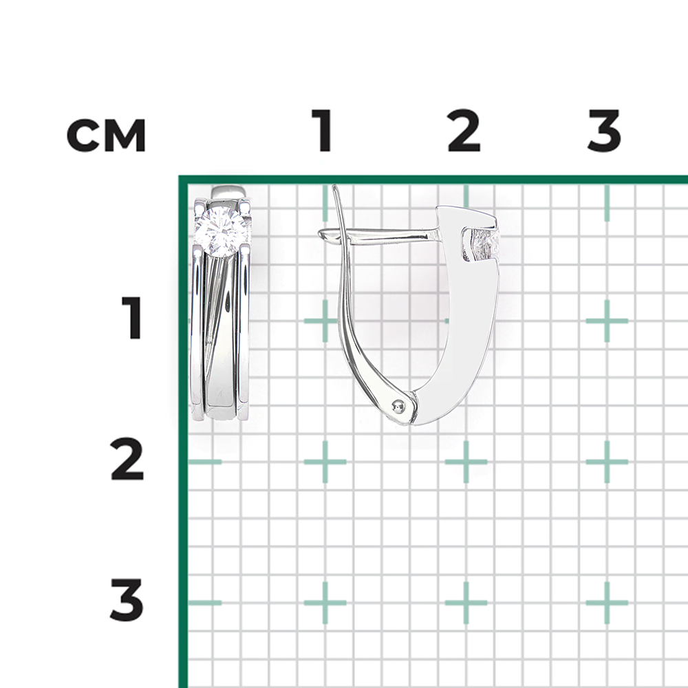 Серьги с английским замком из белого золота с бриллиантом 02-4069-00-101-1120-30