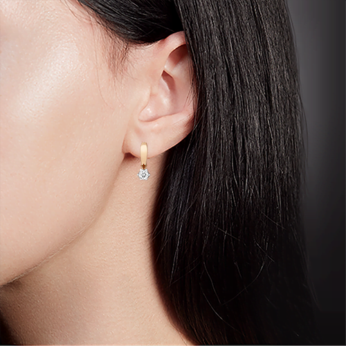 Серьги с английским замком из комбинированного золота с бриллиантом 02-0588-00-101-1111