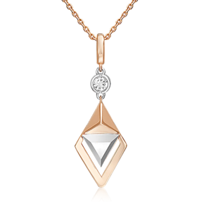 Подвеска из комбинированного золота с натуральным топазом white 03-3379-00-201-1111