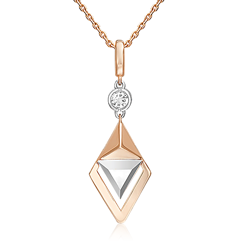 Подвеска из комбинированного золота с натуральным топазом white 03-3379-00-201-1111