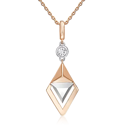 Подвеска из комбинированного золота с натуральным топазом white 03-3379-00-201-1111