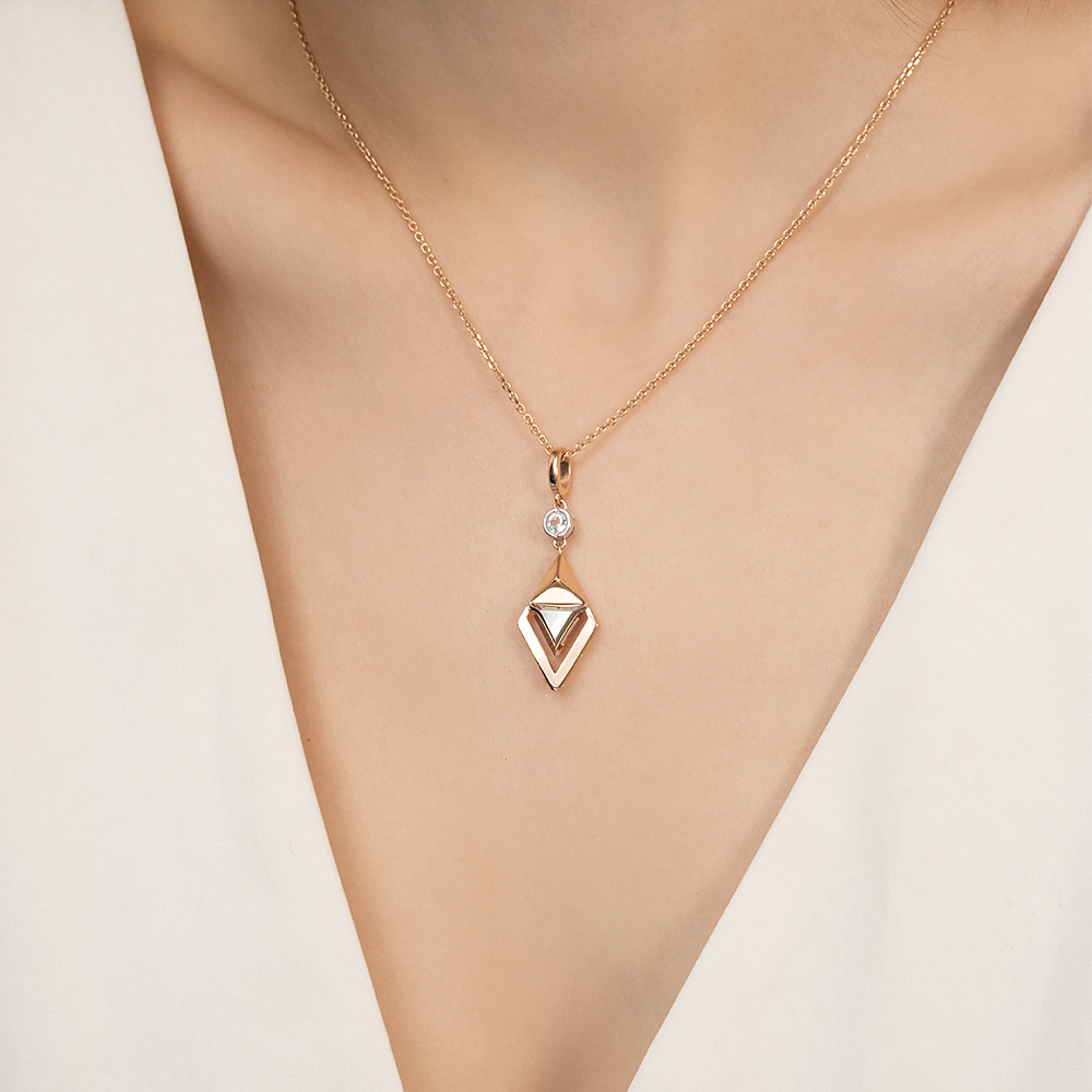 Подвеска из комбинированного золота с натуральным топазом white 03-3379-00-201-1111