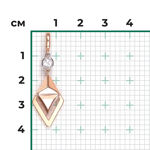 Подвеска из комбинированного золота с натуральным топазом white 03-3379-00-201-1111