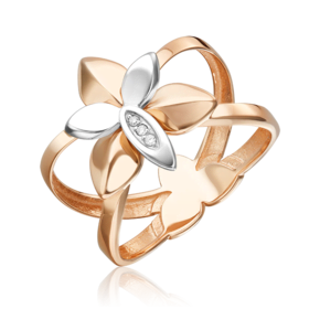 Кольцо из комбинированного золота с бриллиантами 01-5603-00-101-1111