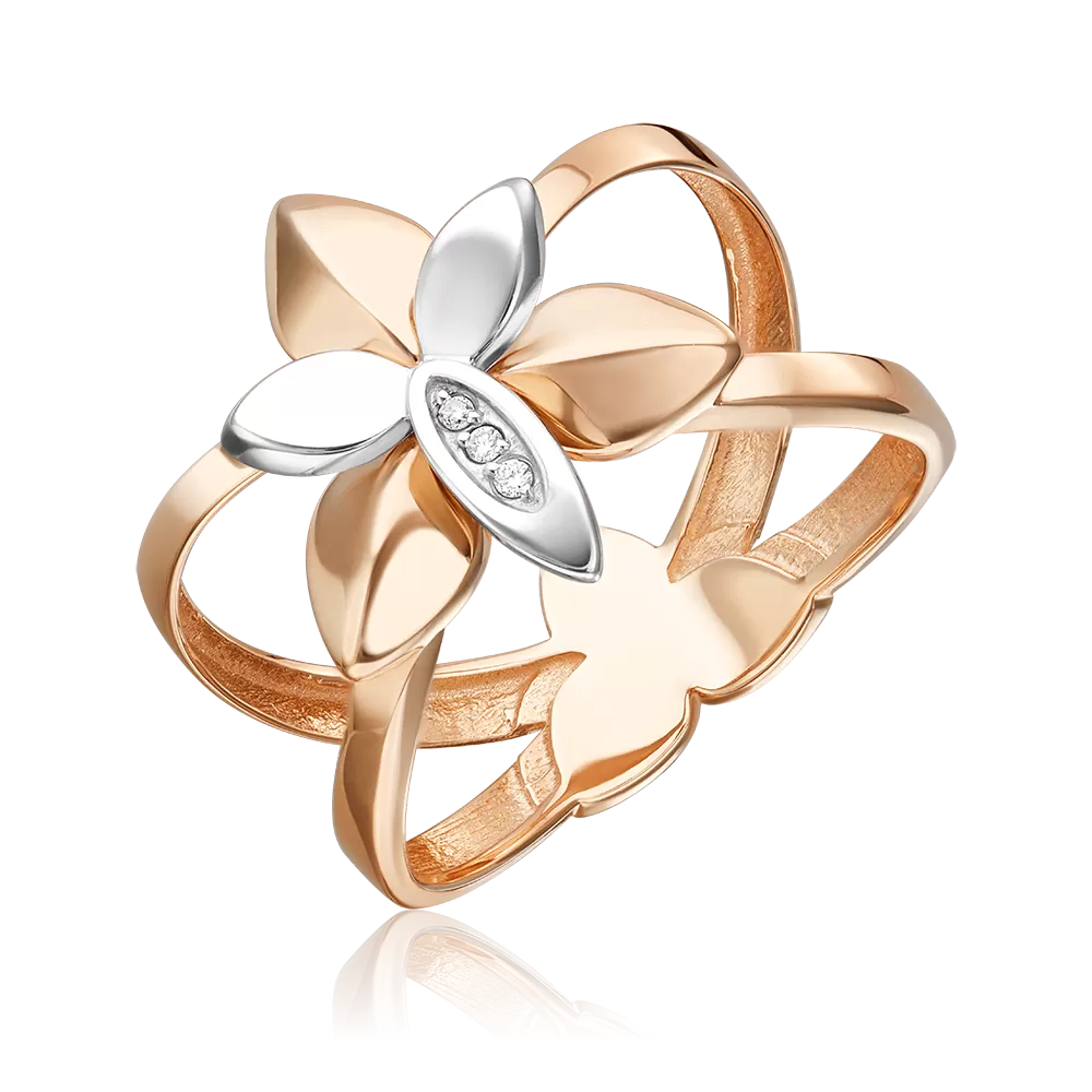 Кольцо из комбинированного золота с бриллиантами 01-5603-00-101-1111