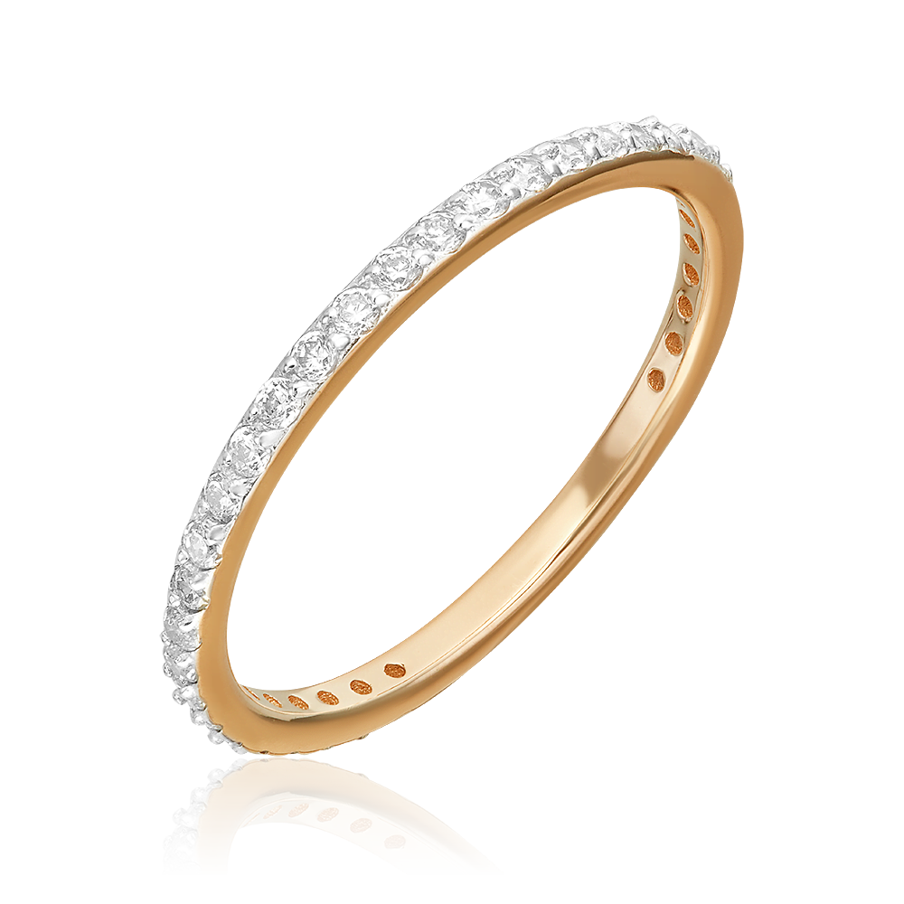 Кольцо из красного золота с фианитами 01-5297-00-401-1110-48