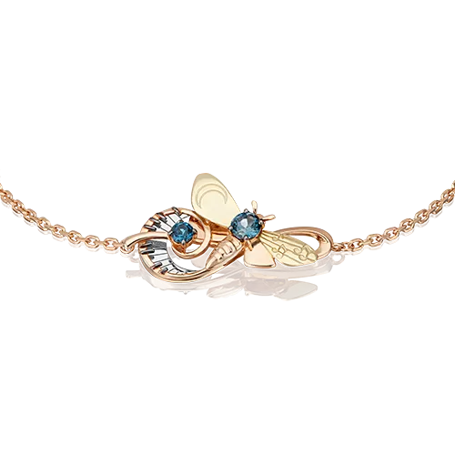 Браслет «Мелодия ночи» из комбинированного золота с топазами 05-0707-00-201-1140