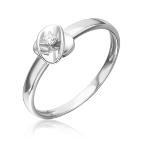 Кольцо из белого золота с бриллиантом 01-5808-00-101-1120