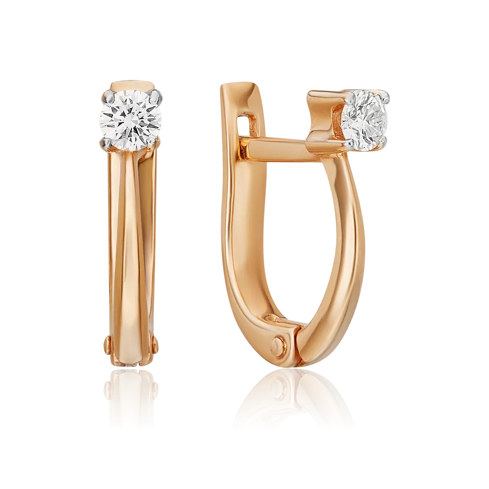 Серьги из красного золота с бриллиантом 02-4849-00-101-1110-30