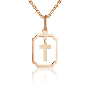 Подвеска «Буква Т» из красного золота 03-3642-Т-000-1110