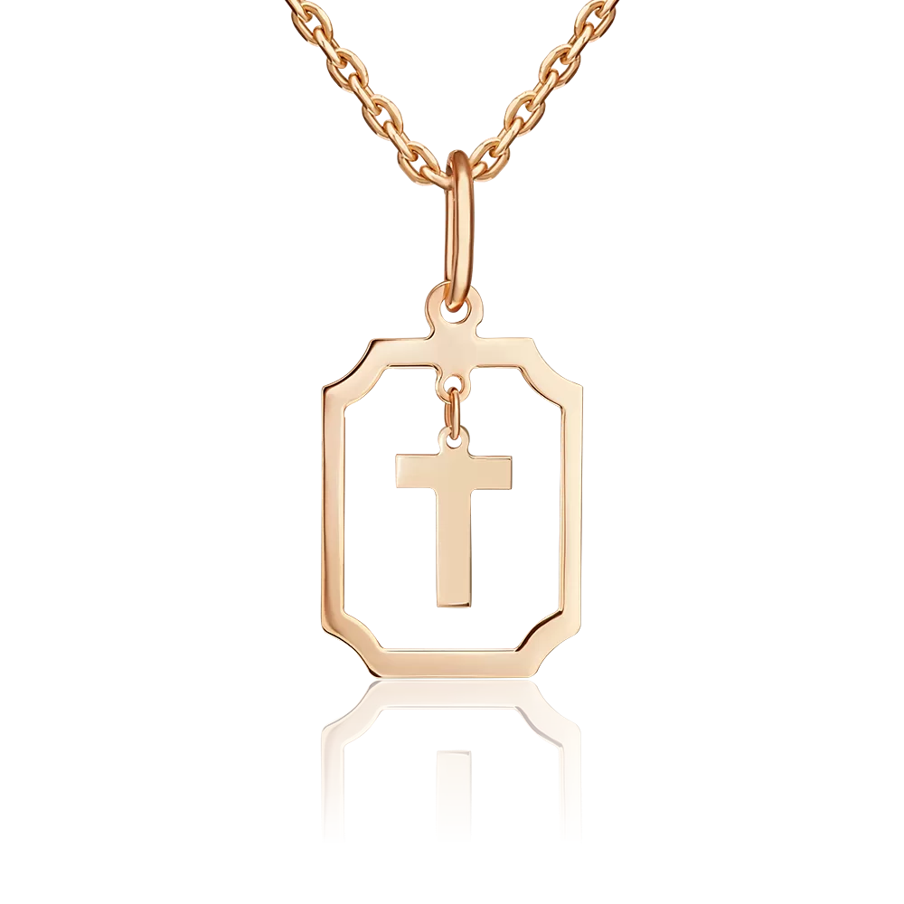 Подвеска «Буква Т» из красного золота 03-3642-Т-000-1110