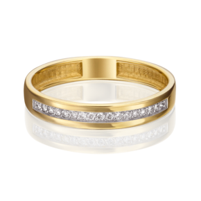 Обручальное кольцо из лимонного золота с бриллиантами 01-1484-00-101-1130-30