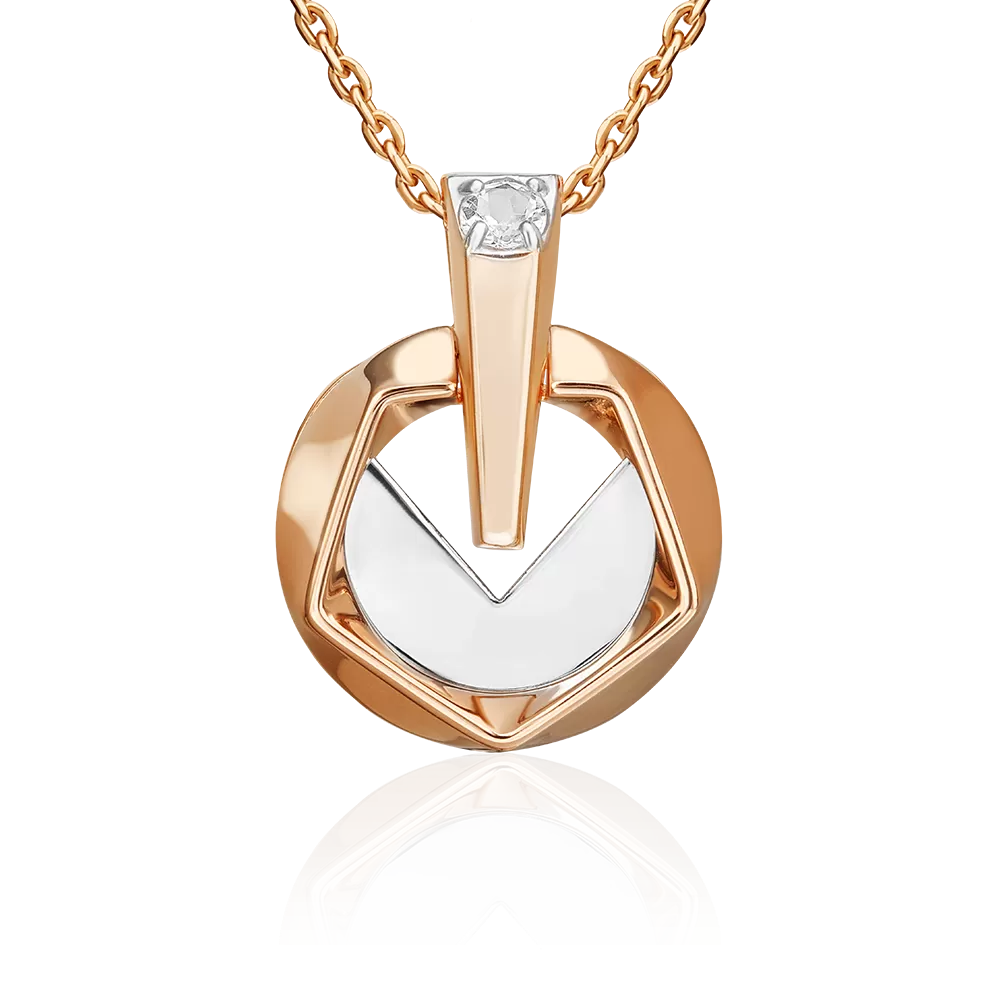 Подвеска из комбинированного золота с натуральным топазом white 03-3380-00-201-1111