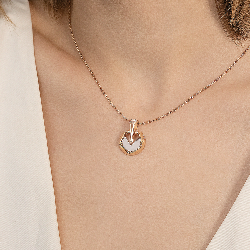 Подвеска из комбинированного золота с натуральным топазом white 03-3380-00-201-1111