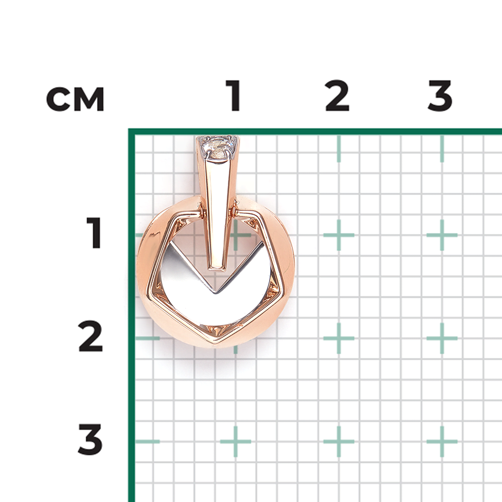 Подвеска из комбинированного золота с натуральным топазом white 03-3380-00-201-1111