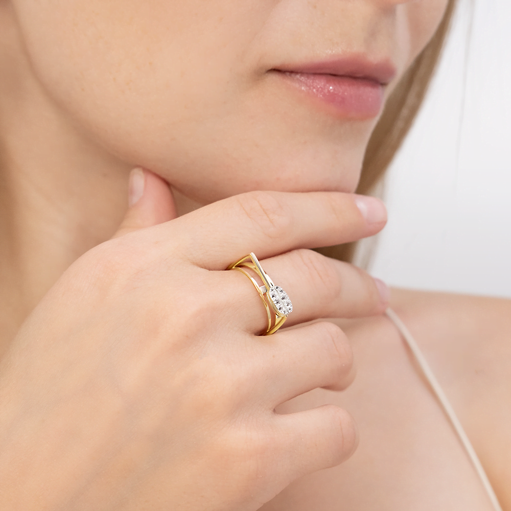 Кольцо из комбинированного золота с натуральными топазами white 01-5567-00-201-1121