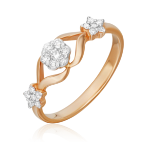 Кольцо из комбинированного золота с бриллиантами 01-1554-00-101-1111-30