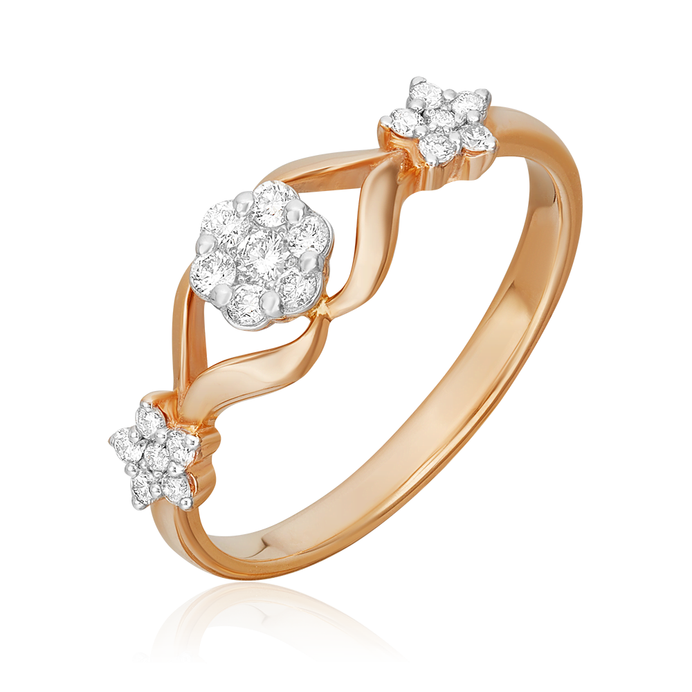 Кольцо из комбинированного золота с бриллиантами 01-1554-00-101-1111-30