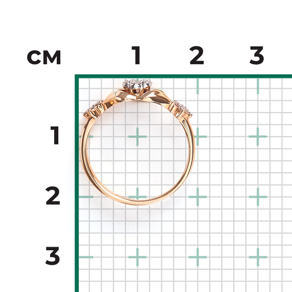 Кольцо из комбинированного золота с бриллиантами 01-1554-00-101-1111-30