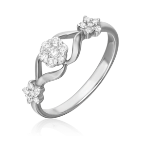 Кольцо из белого золота с бриллиантами 01-1554-00-101-1120-30