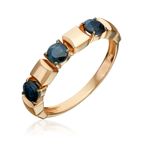Кольцо из красного золота с сапфирами 01-5872-00-102-1110