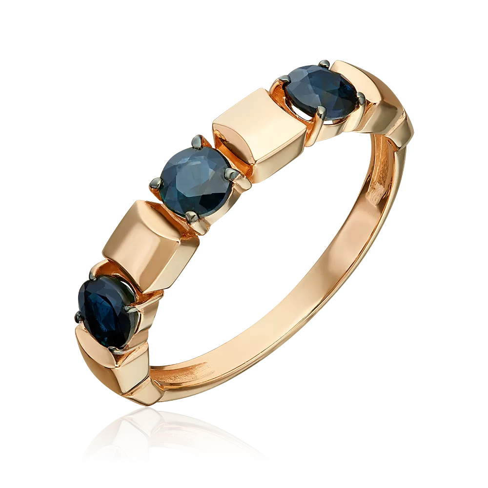 Кольцо из красного золота с сапфирами 01-5872-00-102-1110