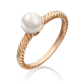 Кольцо из красного золота с жемчугом культивированным 01-5328-00-301-1110-31
