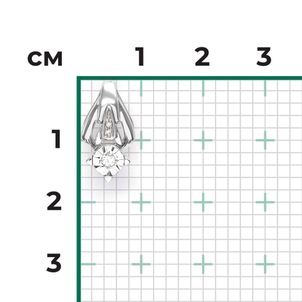 Подвеска из белого золота с бриллиантами 03-3457-00-101-1120