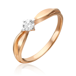 Кольцо из красного золота с бриллиантом 01-0731-00-101-1110-30