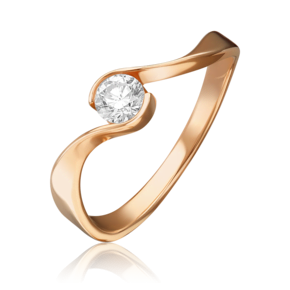 Кольцо из красного золота с бриллиантом 01-0733-00-101-1110-30