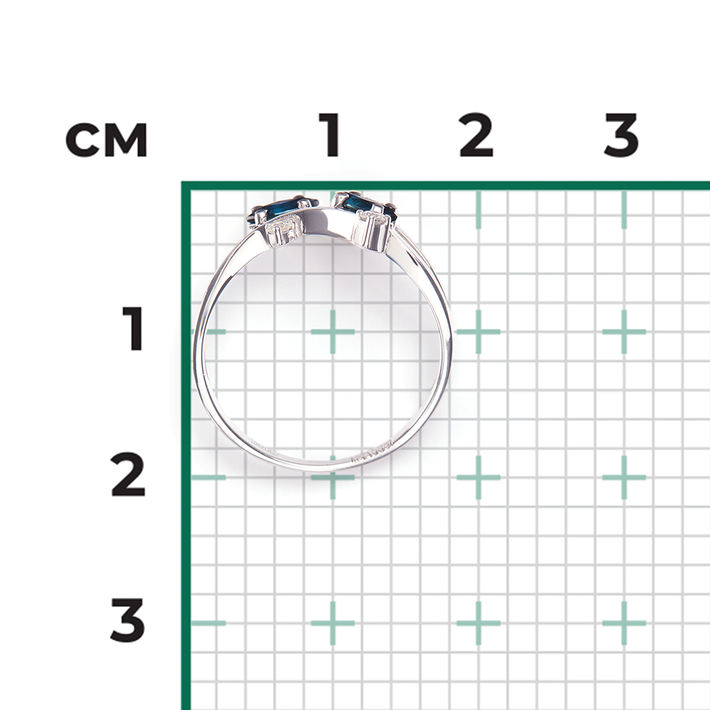 Кольцо из белого золота с сапфирами и бриллиантами 01-0736-00-105-1120-30