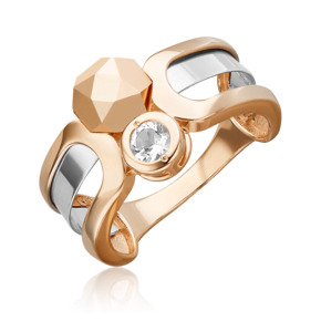 Кольцо из комбинированного золота с натуральным топазом white 01-5627-00-201-1111