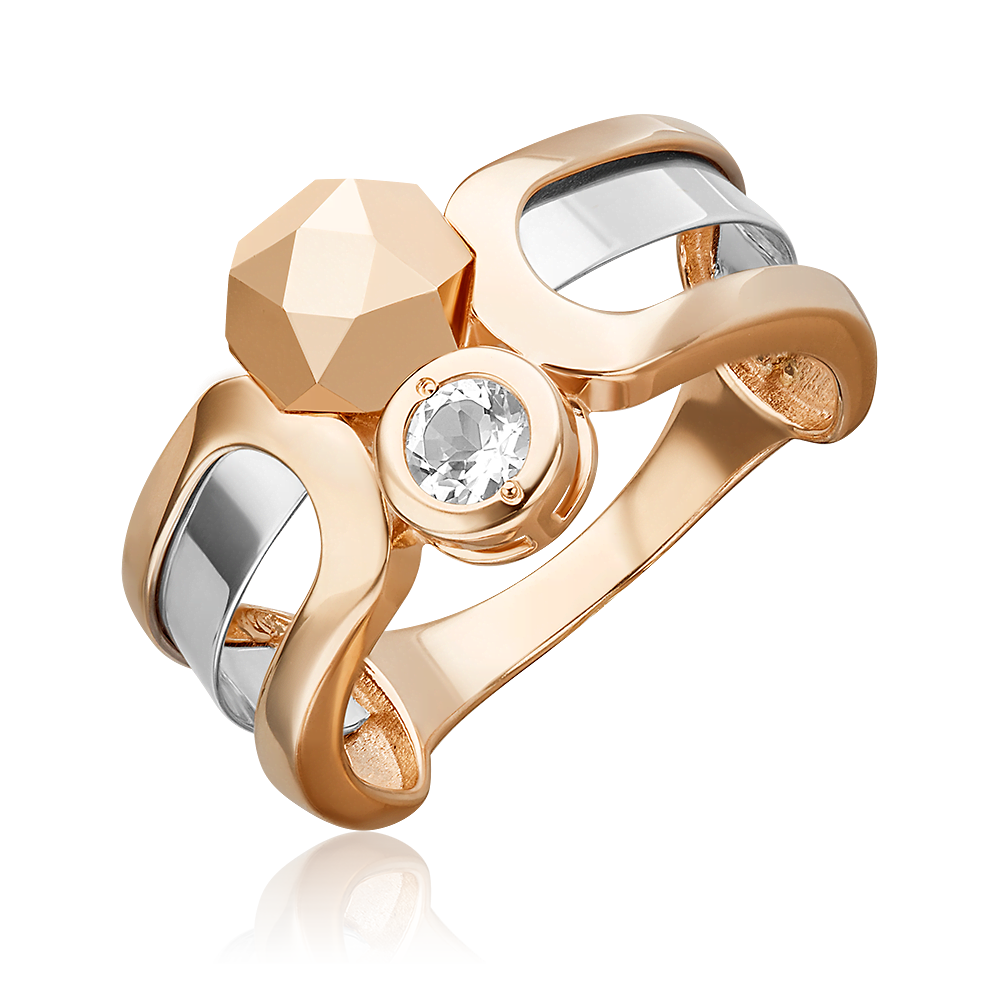 Кольцо из комбинированного золота с натуральным топазом white 01-5627-00-201-1111