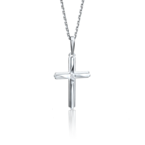 Декоративный крест из белого золота с фианитом 03-2736-00-401-1120-03