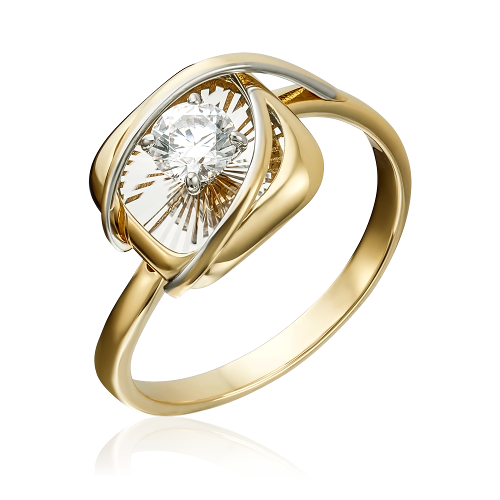 Кольцо из комбинированного золота с фианитом 01-5228-00-401-1121