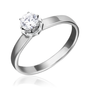 Помолвочное кольцо из белого золота с фианитом 01-5234-00-501-1120-38