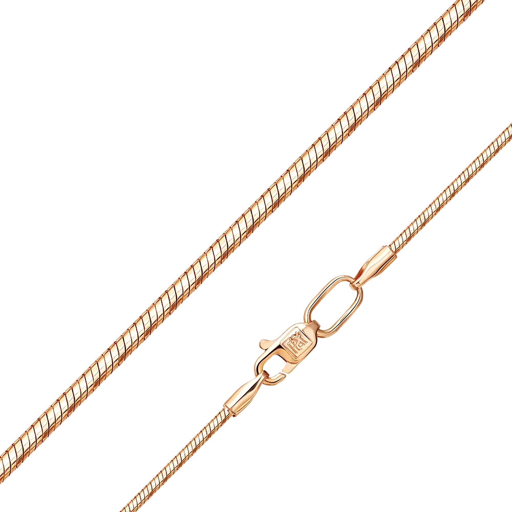 Цепь из красного золота с алмазной гранью (плетение «Снейк») 21-1009-040-1110-17