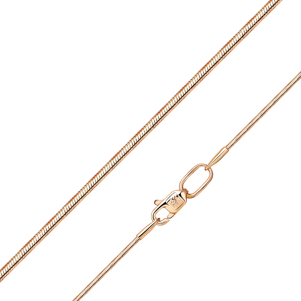 Цепь из красного золота с алмазной гранью (плетение «Снейк») 21-1009-025-1110-17