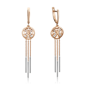 Серьги с английским замком из комбинированного золота 02-4503-00-000-1111-48