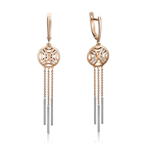 Серьги с английским замком из комбинированного золота 02-4503-00-000-1111-48