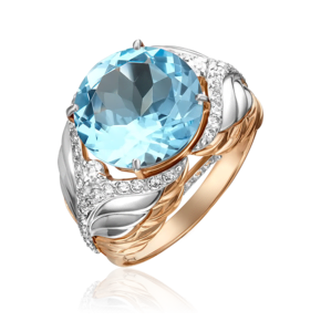 Кольцо из комбинированного золота с топазом и натуральными топазами white 01-5415-00-201-1111-46