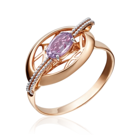 Кольцо из красного золота с аметистом 01-5141-01-203-1110-57