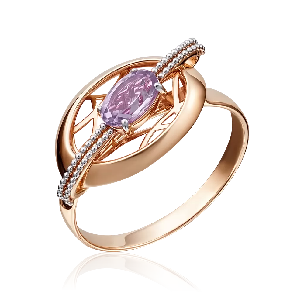 Кольцо из красного золота с аметистом 01-5141-01-203-1110-57