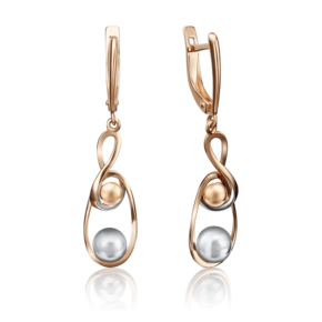 Серьги с английским замком из комбинированного золота 02-4273-00-000-1111-42