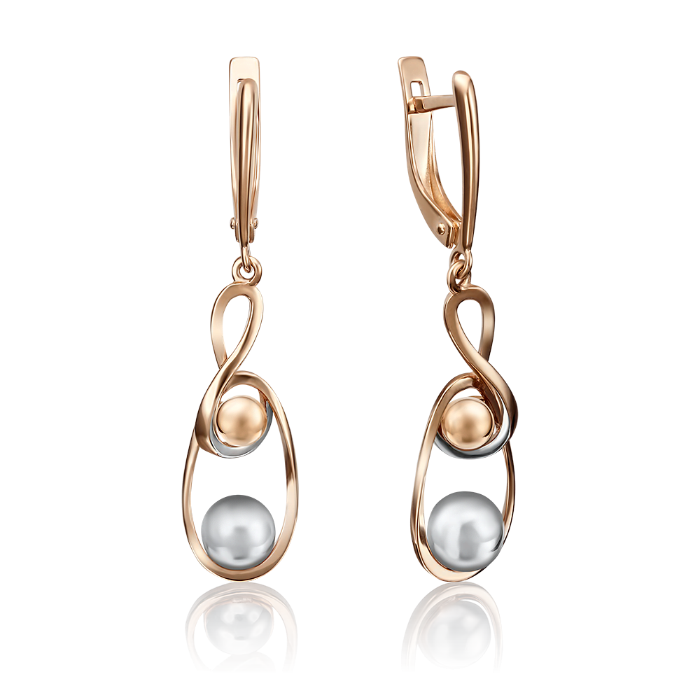 Серьги с английским замком из комбинированного золота 02-4273-00-000-1111-42