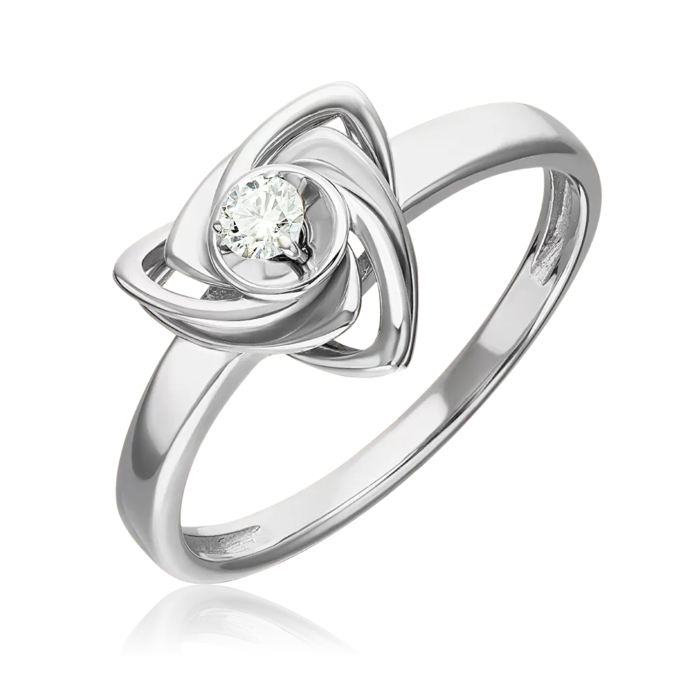 Кольцо из белого золота с бриллиантом 01-5876-00-101-1120
