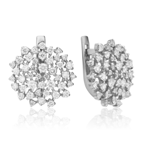 Серьги с английским замком из серебра с фианитами 02-0669-00-401-0200