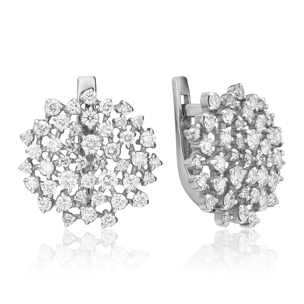 Серьги с английским замком из серебра с фианитами 02-0669-00-401-0200