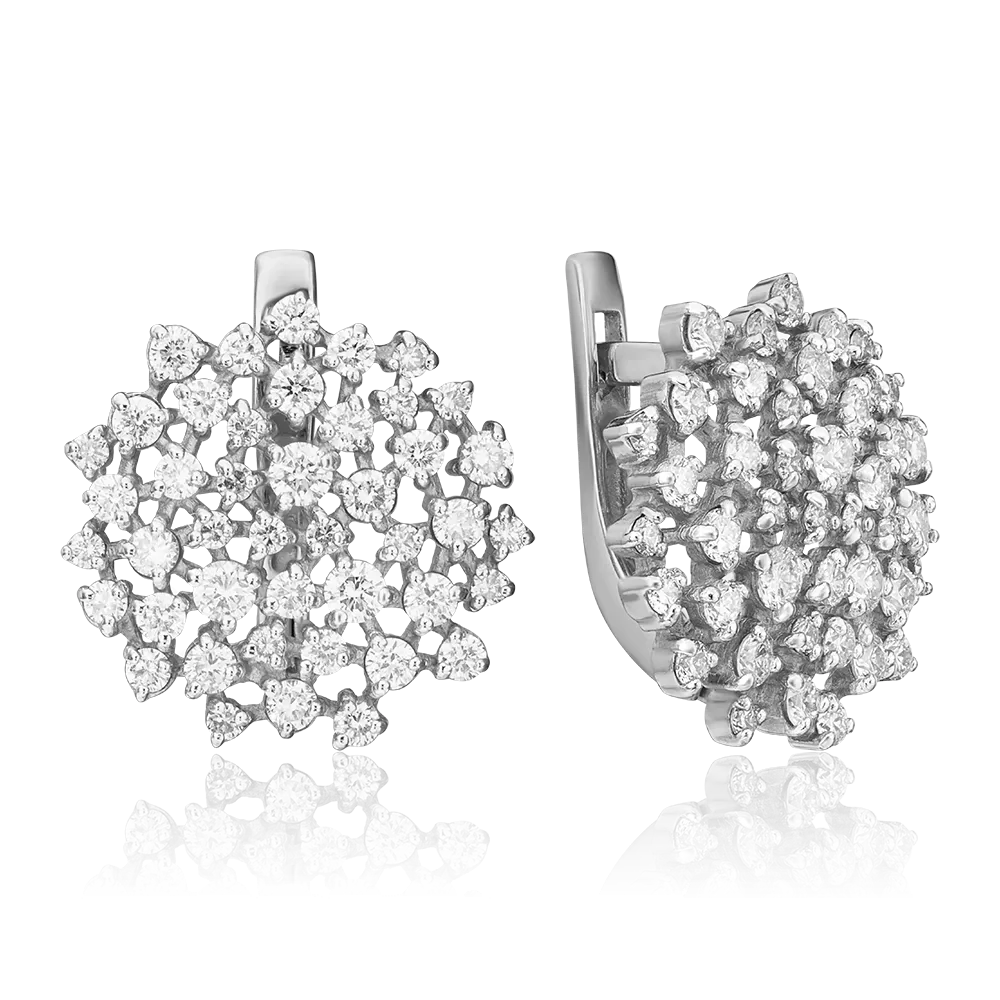 Серьги с английским замком из серебра с фианитами 02-0669-00-401-0200